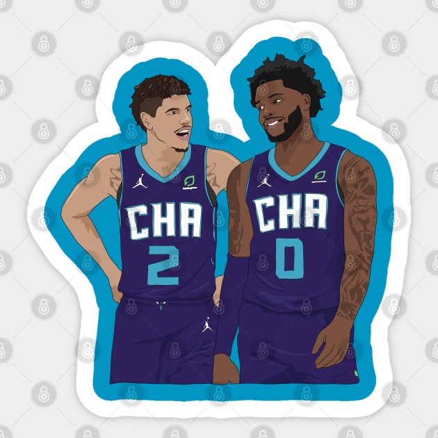 Lamelo Ball x Miles Bridges Charlotte Hornets Sticker by xavierjfong